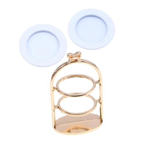 Abaodam 1 Set Dessertständer Mini Puppenhauszubehör Mini Kuchenständer Miniatur Küchenzubehör Miniatur Kuchenständer Metall von Abaodam