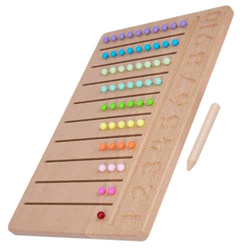 Abaodam Pädagogisches Babyspielzeug Zahlentafel Aus Holz Mit Perlen – 1 Set Lustiges Lernspielzeug Für Kleinkinder von Abaodam