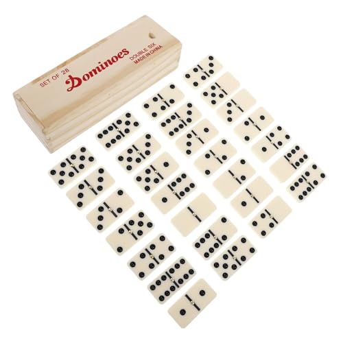 Abaodam 1 Set Domino Tabletts Domino Spiel Mini Dominosteine Domino Halter Domino Tisch Domino Spiel Dominosteine ​​Für Domino Aus Holz von Abaodam