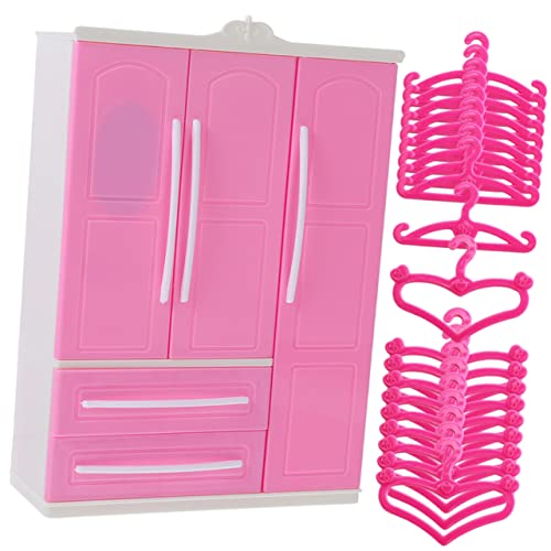 Abaodam Puppengarderobe Mit 21 Mini-kleiderbügeln Abs-seitiger Schrank Für Puppenhaus- Miniatur-Schlafzimmer von Abaodam