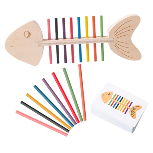 Abaodam 1 Set Farbklassifizierungspaarung Beschäftigtes Brettspiel Farbsortierspielzeug Farbabgleichsspiel Farbabgleichs Beschäftigtes Brett Fischgräten Farbabgleichs von Abaodam