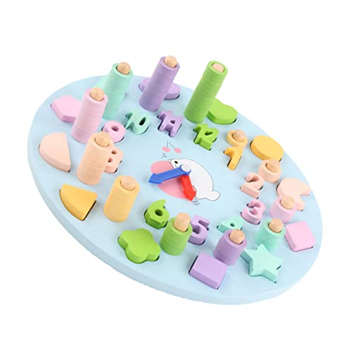 Abaodam Interaktives Uhrenpuzzle Für Kinder – Holzformbrett Mit Lustigem Spielzeug – Lernspielzeug-Set Für Die Frühe Erziehung von Abaodam