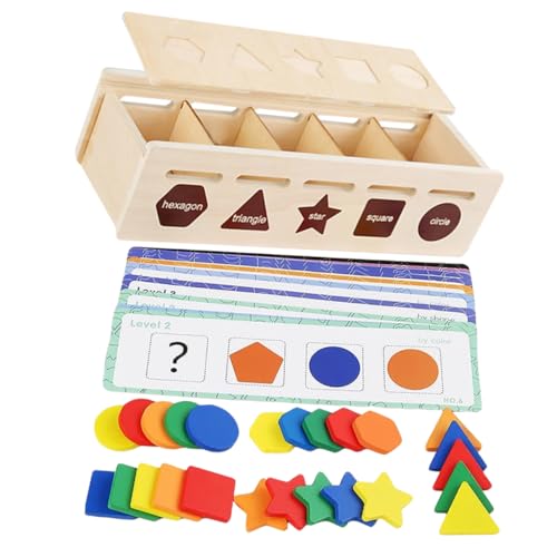 Abaodam 1 Set Formsortier Holzspäne Puzzles Für Babys Kunst Und Handwerk Lernen Für 2 Jährige Kompakter Formsortierer Form Aus Holz von Abaodam