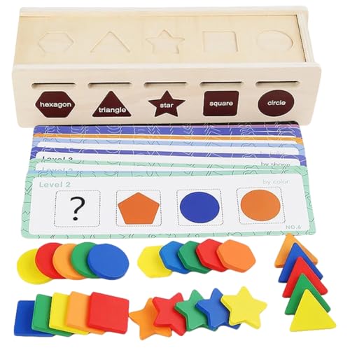 Abaodam 1 Set Formsortier Holzspäne Puzzles Pädagogisches Kinderspielzeug Kleinkind Lernaktivitäten Kinderspielzeug Kunst Und Basteln Kompakter Formsortierer Aus Holz von Abaodam