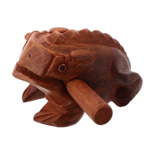 Abaodam 1 Set Frosch Soundmaker Frosch Zubehör Frosch Angelfigur Schlagfrosch Kleine Froschfigur Schreibtischspielzeug Frosch Schlaginstrument Frosch Stil Guiro Holz Hellbraun von Abaodam