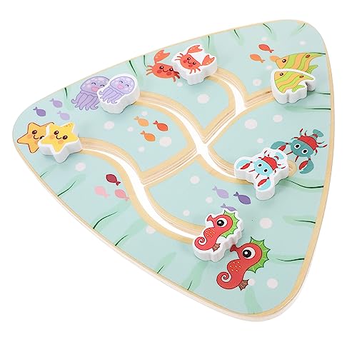 Abaodam 1 Set Für Labyrinth Kinderspielzeug Labyrinth Spiel Holz Labyrinth Brettspielzeug Labyrinth Spielplatte Cartoon Labyrinth Kleinkinderspielzeug Cartoon Labyrinth von Abaodam