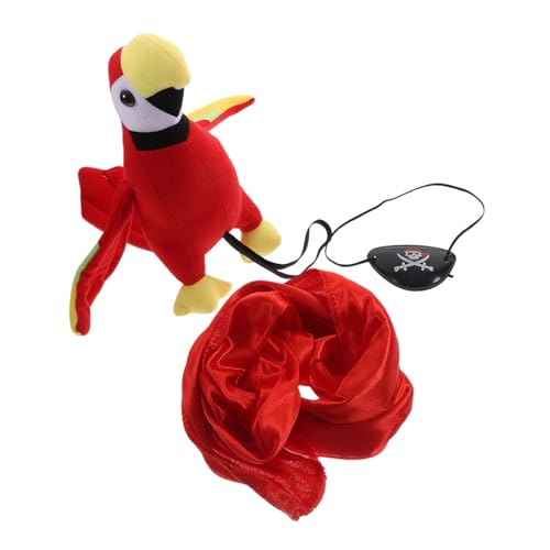 Abaodam 1satz Piratenkostüm Mit Hut Augenmaske Und Plüschpapagei Für Halloween Und Cosplay Leicht Und Bequem Langlebiges Zubehör Für Themenpartys Piratenaccessoires Für Erwachsene von Abaodam