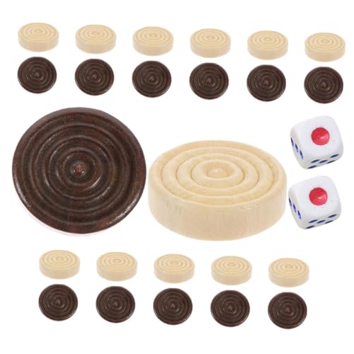 Abaodam 1 Set Hölzerne Runde Checkers Und Schachstücke Für Reise -Backgammon- Und Familienspaßnächte Beinhaltet Das Ersatzspiel -stück Set von Abaodam