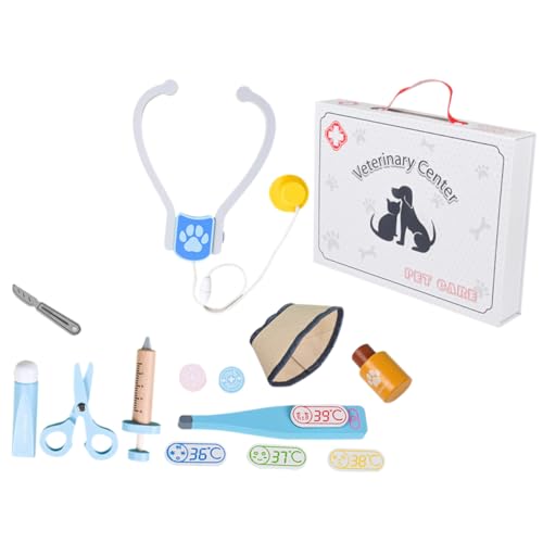 Abaodam 1 Set Holzsimulation Arzt Medizinisches Spielzeugset Kinderspielzeug Simulation Tierarztwerkzeuge Veterinärspielzeug Haustier Arzt Rollenspiel Kit von Abaodam