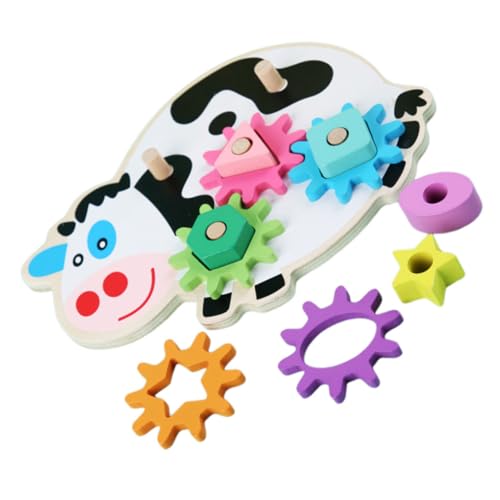 Abaodam 1 Set Holzspielzeug Lernspielzeug Kühe Geometrische Formen Für Ab 3 Jahren Pädagogisches Zur Der Formenerkennung Und Kreativität von Abaodam