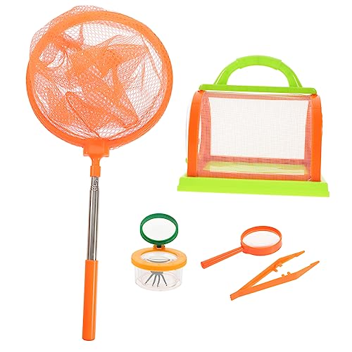 Abaodam 1 Set Insektenbeobachtungsset Bausatz Fliegen Marienkäfer Käfig Fänger Hingucker Für Catcher-kit Saugnapf Lebewesen Fangen Netz Drinnen Vakuum Zapper Stoff Orange von Abaodam