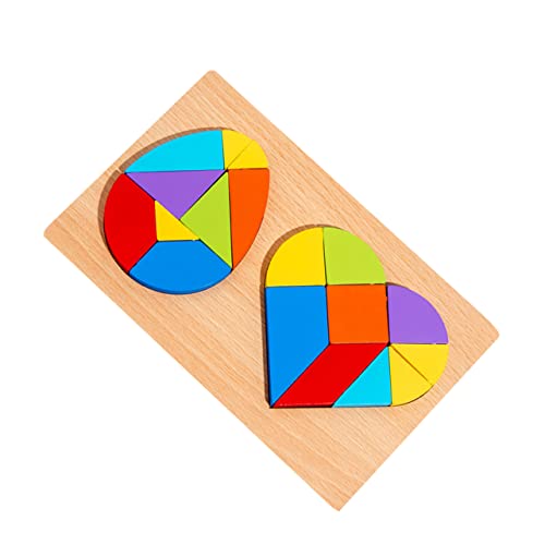 Abaodam Tangram-Puzzle – Herz- Und Formenpuzzle – Lernspielzeug Für Kinder Mit Glatten Seiten – Formenzuordnung – Frühes Lernen – 1 Set von Abaodam