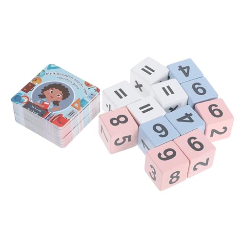Abaodam 1 Set Lernspiel Für Mathematik, Multiplikations- Und Divisionsblöcke, Interaktive Zahlenwürfelkarten Für Kinder, Mathematik-übungsbrettspiel Für Familienspaß von Abaodam