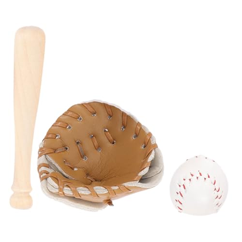 Abaodam 1 Set Mini Baseball Miniatur Sportartikel Rollenspielset Mini Hausdekoration DIY Zubehör Sportminiaturen Puppenhauszubehör Mini Rollenspielzubehör Aus Holz von Abaodam