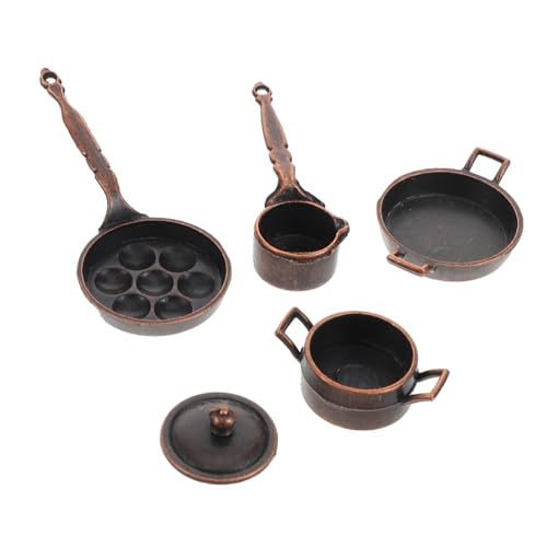 Abaodam 1satz Miniatur Dollhouse Küchenset Aus Vintage Metall Kochgeschirr Für Kreative Rollenspiele Und -Dekoration Realistische Küchenaccessoires Für Puppenhäuser von Abaodam