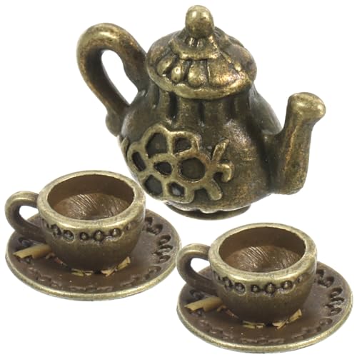 Abaodam 1 Set Mini-Teekanne aus Metall mit Teetasse, dekorative Miniatur-Teekanne für Küche, Dekoration, Büro, Ornament, Puppenhauszubehör, Mini-Teekessel, Statue Abaodam 1 Set Mini-Teekanne aus Metall mit Teetasse, dekorative Miniatur-Teekanne für Küche, Dekoration, Büro, Ornament, Puppenhauszubehör, Mini-Teekessel, Statue von Abaodam