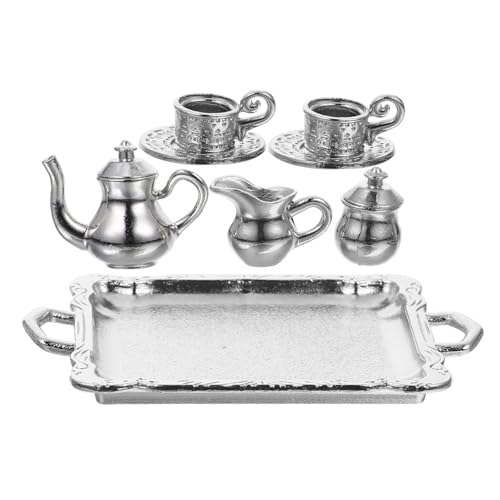Abaodam Miniatur-teeservice Aus Metall 10-TLG Silber-Set Miniatur-küchenzubehör Für Ihr Puppenhaus- von Abaodam