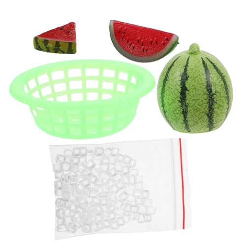 Abaodam 1 Set Miniatur-Puppenhaus-Wassermelonen-Modell, realistische Kunstfrucht-Requisite für Fotografie, Spielen, Lebensmittelmodell, Sommer-Party-Dekorationen, lebensechte künstliche Früchte von Abaodam
