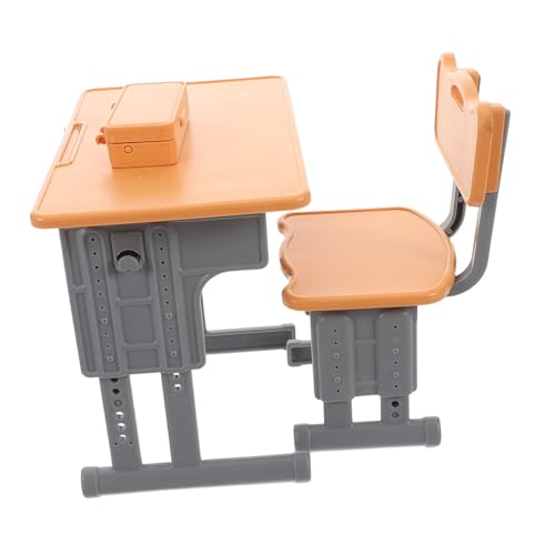 Abaodam 1 Set Miniatur-Studien-Schreibtisch und Stuhl, winziges Puppenhaus-Schulmöbel für kreatives Spielen, tragbares Klassenzimmer-Zubehör mit Mini-Federmäppchen für Puppenhaus-Dekor Abaodam 1 Set Miniatur-Studien-Schreibtisch und Stuhl, winziges Puppenhaus-Schulmöbel für kreatives Spielen, tragbares Klassenzimmer-Zubehör mit Mini-Federmäppchen für Puppenhaus-Dekor von Abaodam