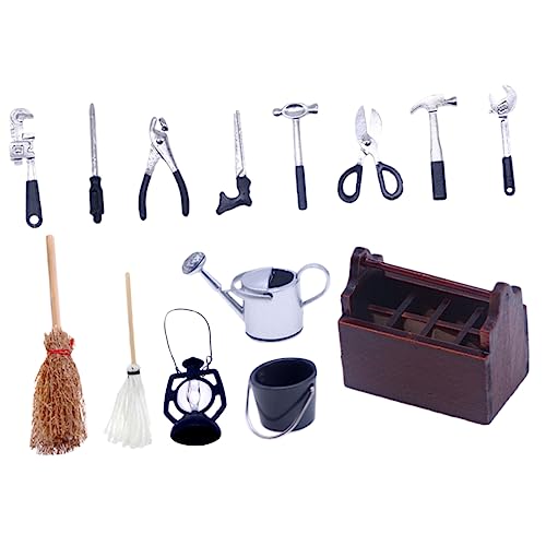 Abaodam 1 Set Miniatur-Werkzeugkasten, Modell-Set, Werkzeugzubehör für Puppenhaus und kleine Hausdekoration für Miniaturszenen und Projekte von Abaodam