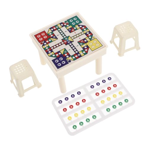 Abaodam 1 Set Miniatur-puppenhaus-Set Mit Mini-Spielzeug Und Möbeln, Inklusive Fliegendem Schach Und Chinesischem Schach, Tragbares Reise-schachspiel Für Kinder Und Erwachsene von Abaodam