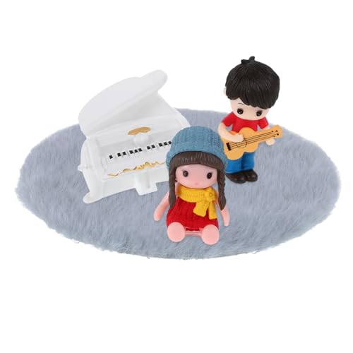 Abaodam 1 Set Niedliche Klaviermodell Kreative Ornamente Mini Gitarrist Figuren Puppenhaus Musikszene Harz Schreibtisch Dekoration für Zuhause Büro Party Tischdeko von Abaodam