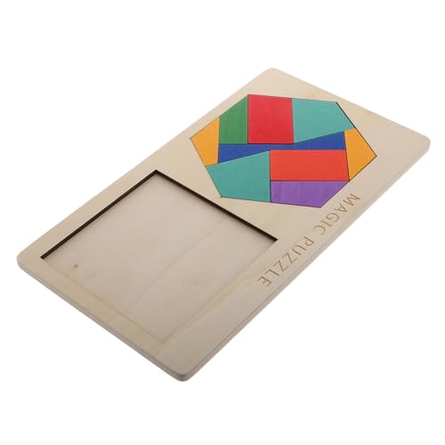 Abaodam 1 Set Pädagogisches Baustein-Puzzle Gehirn-Teaser Kindergartenspiele Gehirnverbesserungsgerät für Kindergarten Gebäude Früherziehung Holz von Abaodam