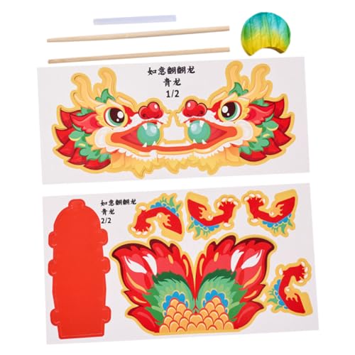 Abaodam 1 Set Papierdrachenspielzeug Zappelspielzeug Set Zubehör Drachenjahr Bastelset Drachenspielzeug Mondjahr DIY Dekoration Kinderspielzeug DIY Bastelzubehör von Abaodam