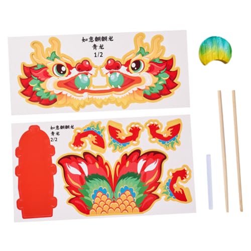 Abaodam 1 Set Papierdrachenspielzeug Zappelspielzeug Zubehör Jahr Des Drachen Basteln Dekoration Drachenspielzeug Set Mondjahr DIY Kinderspielzeug DIY Drachenzubehör von Abaodam