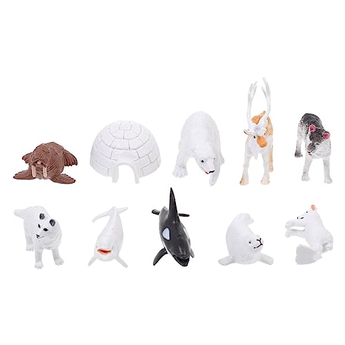 Abaodam 1 Set Polartiere, Miniaturmodelle, Nachahmung arktischer Tierfiguren für Zuhause, Büro und Auto, pädagogisch von Abaodam