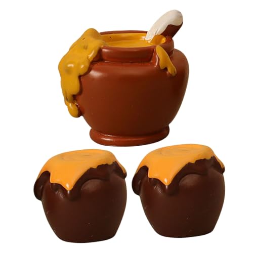 Abaodam 1 Set Puppenhaus Dekoration Zubehör Mini Honig Glas Harz Puppenhaus Honig Topf Miniatur Marmelade Glas Bee Themed Party Supplies von Abaodam