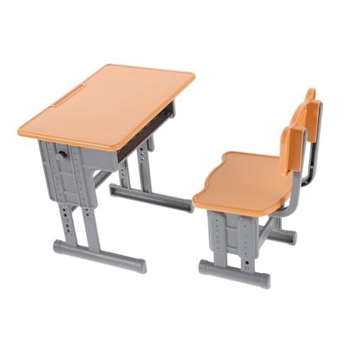 Abaodam 1 Set Puppenhausmöbel: Mini-schulschreibtisch Und -Stuhl, Modell, Miniatur-klassenzimmermöbel, Kinderspielspielzeug Für Puppenhaus-Foto-Requisiten, Abaodam 1 Set Puppenhausmöbel: Mini-schulschreibtisch Und -Stuhl, Modell, Miniatur-klassenzimmermöbel, Kinderspielspielzeug Für Puppenhaus-Foto-Requisiten, von Abaodam