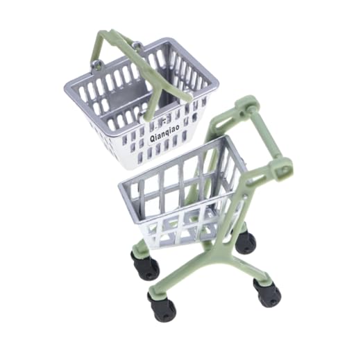 Abaodam 1 Set Puppenhauszubehör Puppenhaus Mini Puppenhauszubehör Mini Simulation Supermarkt Supermarkt Kleiner Korb Kleiner Einkaufswagen Einzelhandel Einkaufskörbe Kunststoff von Abaodam