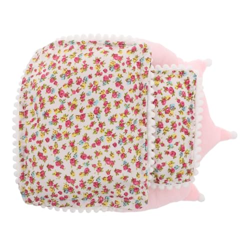 Abaodam 1 Set Puppenschlafsack Puppenmatratze Puppenhaus Miniaturzubehör Schlafsack Babyschlafsack Puppensackanhänger Puppenspielzimmerzubehör Puppentragetasche Rosa Polyester von Abaodam