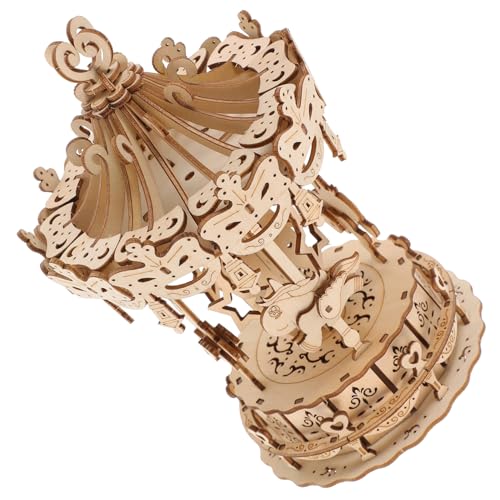 Abaodam 1 Set Puzzle Kleine Pädagogische Jigsaw Karussell Modell Erwachsene Ihre Weihnachten Kid Beige Holz von Abaodam