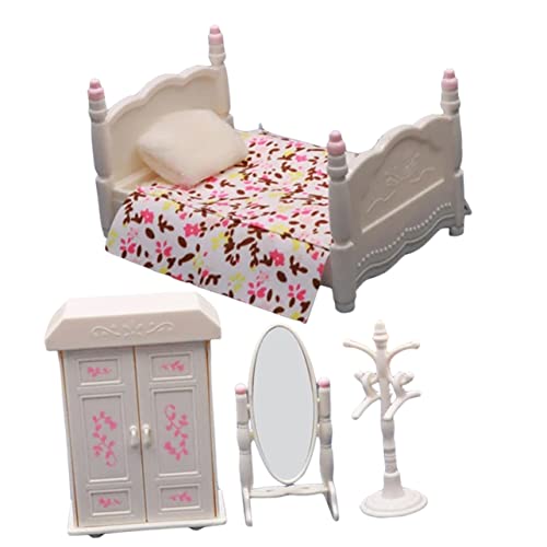 Abaodam 1 Set Schlafzimmer Set Modell Wohnaccessoires Mini Kinderspielzeug Spielzeughaus Puppenhausmöbel Landschaftsbau Miniaturmodell Miniatur Schlafzimmermodell von Abaodam