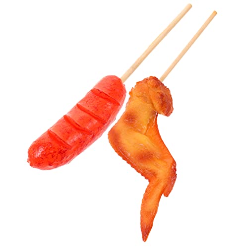 Abaodam Realistische BBQ Spieße Set Spielen Grill Lebensmittel Display Lebensechte Chicken Wing Wurst Pretend Play von Abaodam