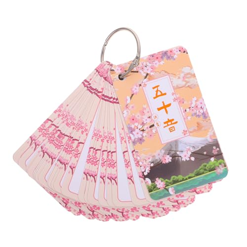 Abaodam 1 Set Sprachlernkarten für Anfänger, Hiragana Katakana Vokabelkarten für tragbare Lernkarten mit Ringbuch für Zero Basic von Abaodam