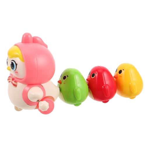 Abaodam 1 Set Spring Wind-up Chicken- Und Kükenspielzeugset Für Kinder Mit Magnetischer Verbindung Und Uhrwerkmechanismus Für Bildungs- Und Spaßspiele von Abaodam