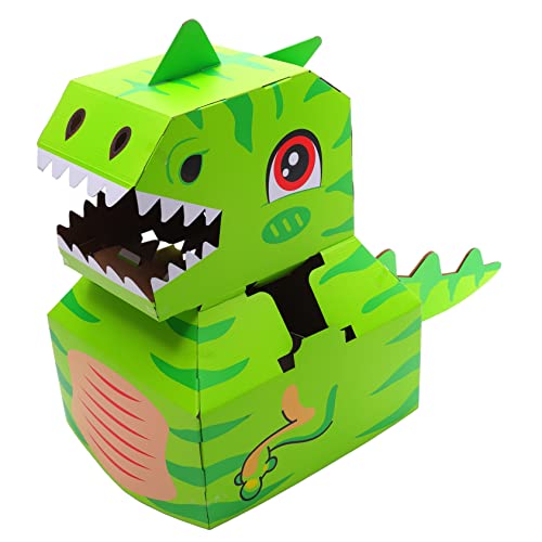 Abaodam 1 Set Tragbare DIY Dinosaurier Karton Box für Spaß und Bildung für kreatives Spielen für Cosplay und Rollenspiele Aktivitäten und sicheres Design fördert die Hand-Augen-Koordination und von Abaodam