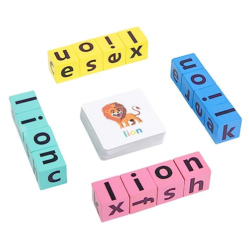 Abaodam 1 Set Wort Rechtschreibspiel Alphabet Pädagogisches Werkzeug Rechtschreibung Buchstaben Block Lernen Buchstaben Karten Brief Puzzle Alphabet Rechtschreibung Spiele Holz von Abaodam