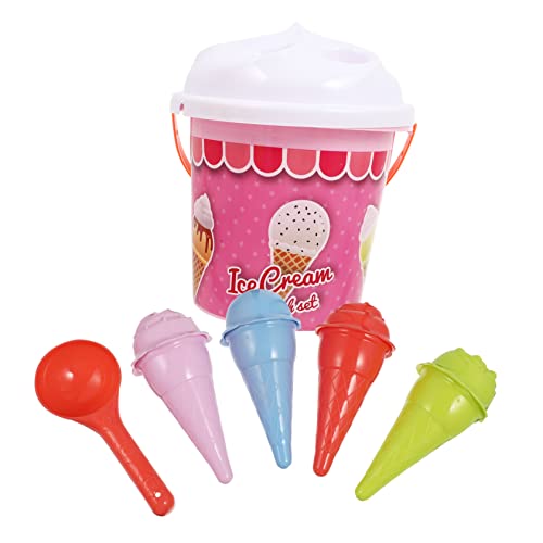 Abaodam 1 Set lustiges Eiscreme-förmiges Strand-Spielset, freundlicher Sandeimer für Outdoor-Spaß für Jungen und kreative Sandbaggeraktivitäten, Eiscreme-Design von Abaodam