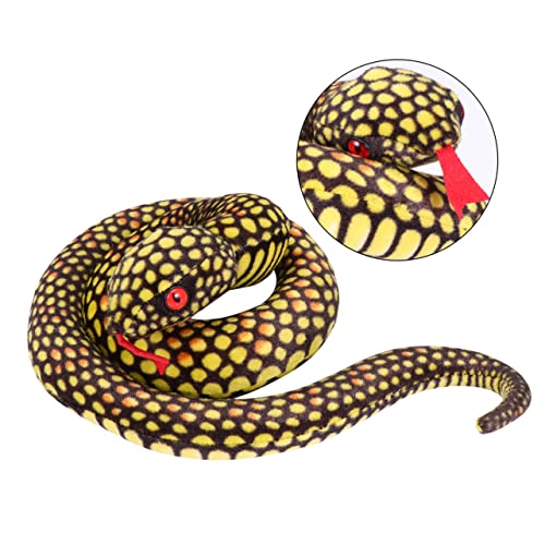 Abaodam 1 Stück Gefleckte Schlangenpuppe falsche Schlange Plüschschlange Toys spielsachen für Funny Snake Schlange Plüschtier Halloween-Schlange PP Baumwolle Yellow von Abaodam