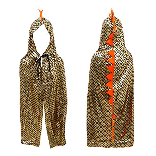Abaodam 1 Stück Halloween-Dinosaurier-umhang Umhang Halloween-kostüme Für Jungen Masken Halloweenkostüm Geisterspinnenkostüm Für Halloween-kostüm Für Mädchen Stoff Golden von Abaodam