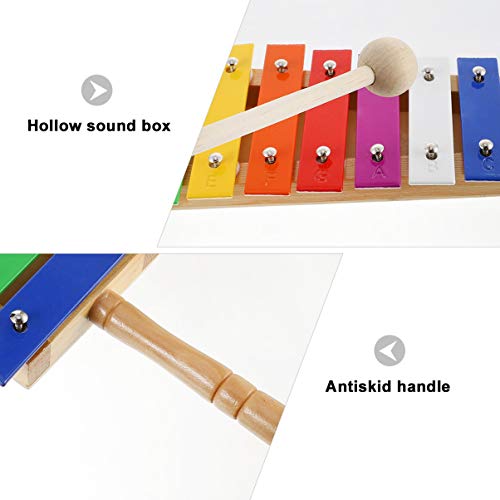 Abaodam 1 Stück Holz Xylophon für Kleinkinder Noten Perkussionsinstrument mit Schlägel Musikalisches Musikverständnis und Hand Augen Koordination Sicheres Ungiftiges Design als für von Abaodam