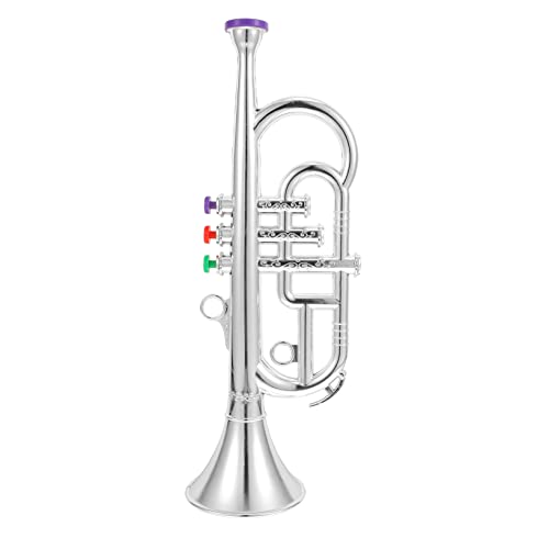 Abaodam 1 Stück Imitation Trompete Musikinstrument für Simuliertes Lernspielzeug für Frühe Musikbildung für Dekoration und Sicheres Material Silberfarbenes Design von Abaodam