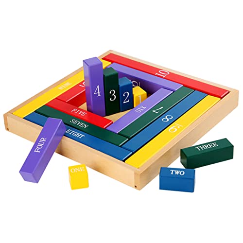 Abaodam Dezimalstäbe Aus Holz Mit Glatter Kante – Lernspielzeug Für Vorschulkinder – Pädagogische Bausteine ​​– Kognitives Spielzeug Für Kinder – Montessori-spielset von Abaodam