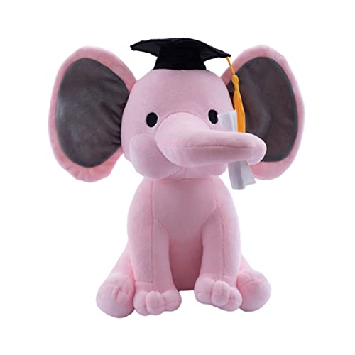 Abaodam 1 Stück Plüschtier Animal Figures lauch Kuscheltier Abschlussfeier trauzeugengeschenke Birthday Present Abschluss-Elefanten- Abschluss Schreibtisch Puppe PP Baumwolle Rosa von Abaodam