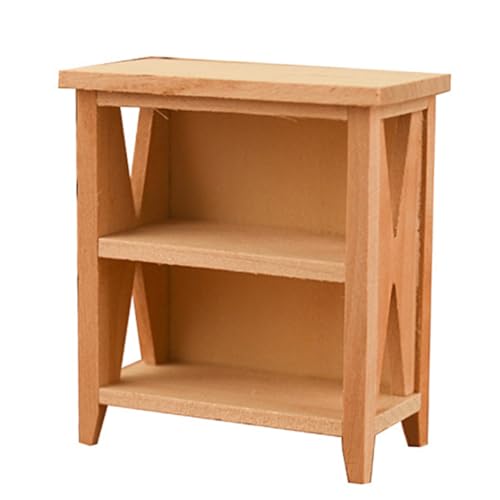 Abaodam 1 Stück Puppenhaus Schließfach Modell Miniaturmodelldekoration Handgefertigte Miniaturmöbel holzspielzeug Möbelmodell Mini Warenregal Lagerregal Regalmodell hölzern Beige von Abaodam
