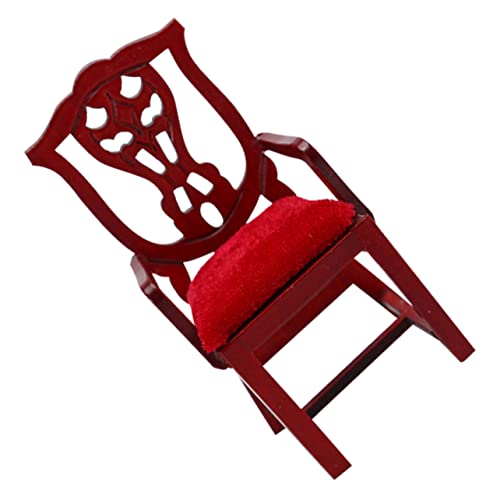 Abaodam 1 Stück Stuhl Aus Mahagoni Musterstuhl Möbel Für Spielzeughäuser Sessel Modell Mini Stuhl Aus Holz Selber Machen Holz Möbel Selber Machen Modell Mini-Stuhl Hölzern Rot von Abaodam
